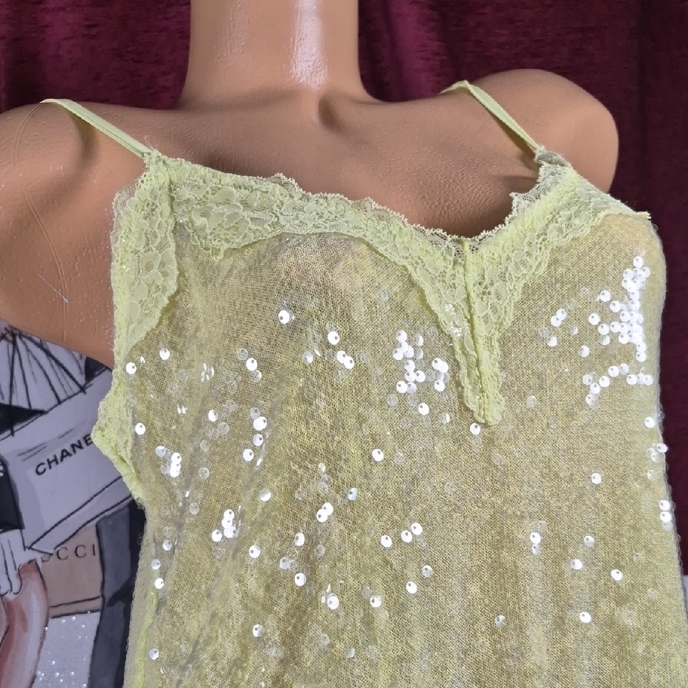 VICTORIA'S SECRET yYellow Sequin Lace Slip Dress NWT 2198 - Picture 4 of 7